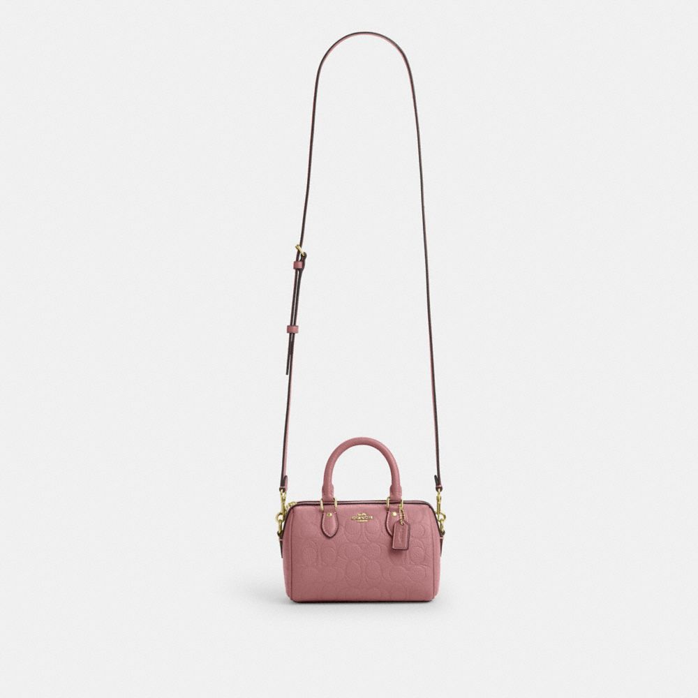 Coach Mini Rowan Crossbody Bag In Signature Leather Gold