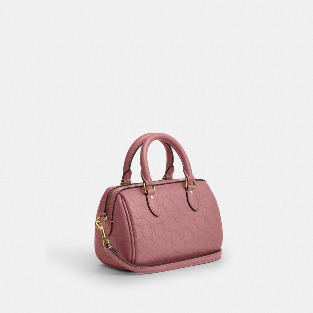 Coach Mini Rowan Crossbody Bag In Signature Leather Gold