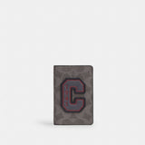 Coach Id Card Wallet In Signature Canvas With Patches Grey Multi.