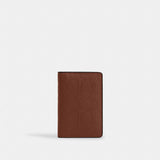 Coach Id Card Wallet In Signature Leather Vintage Brown