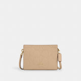 Coach Slim Crossbody Bag In Signature Leather Gold Oat