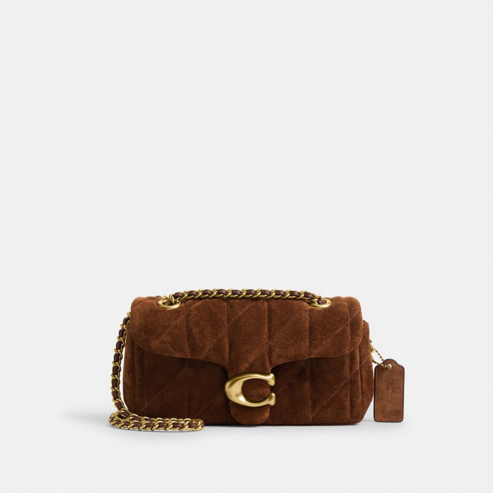 Coach Tabby Shoulder Bag 20 With Quilting Brass Warm Brown