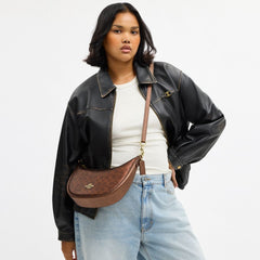 Coach Aria Shoulder Bag In Signature Canvas Gold Brown Copper