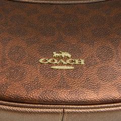 Coach Aria Shoulder Bag In Signature Canvas Gold Brown Copper
