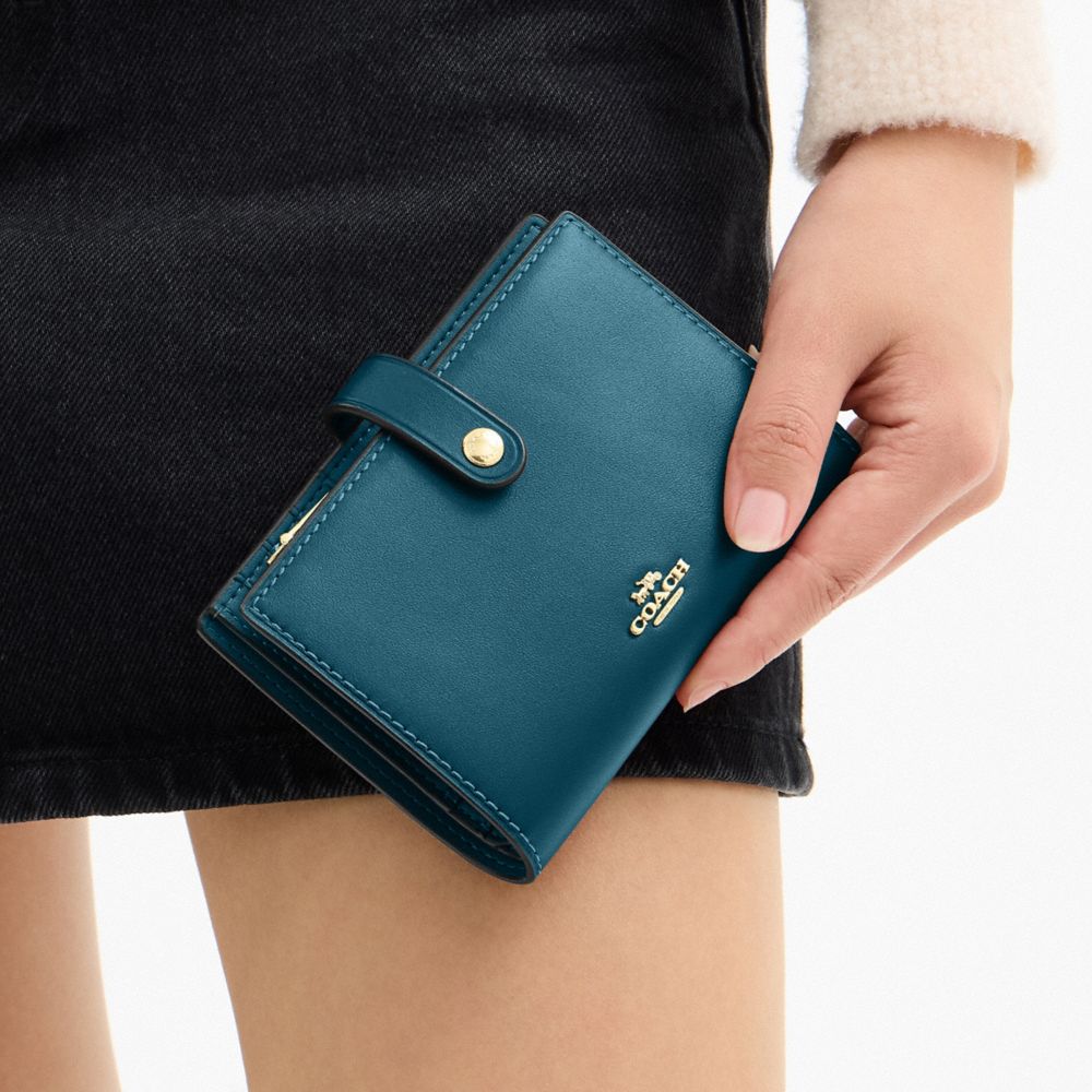Coach 2 In 1 Wallet Gold Teal Ink