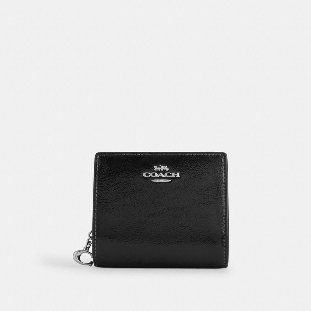 Coach Snap Wallet Silver Black