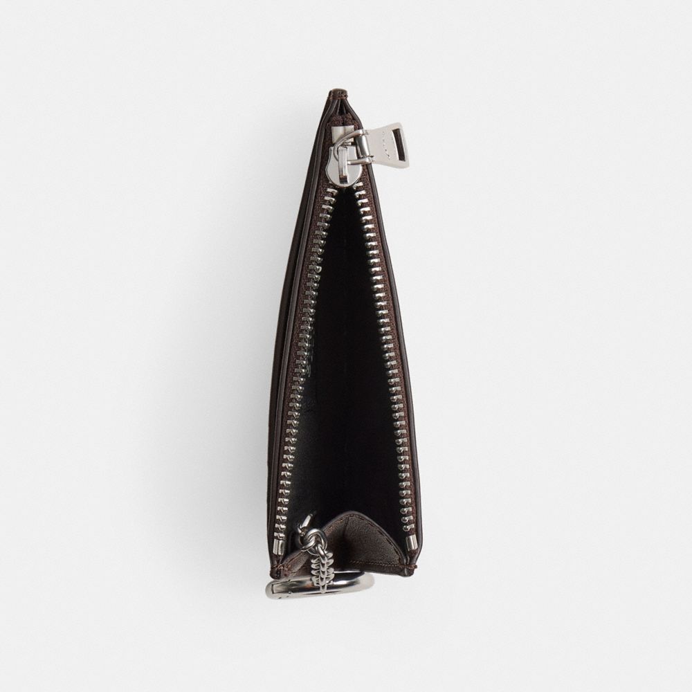 Coach Zip Card Case With Key Ring In Upcrafted Leather Maple