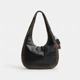 Coach Alter/Ego Crescent Shoulder Bag In Checkerboard Upcrafted Leather Black Brown