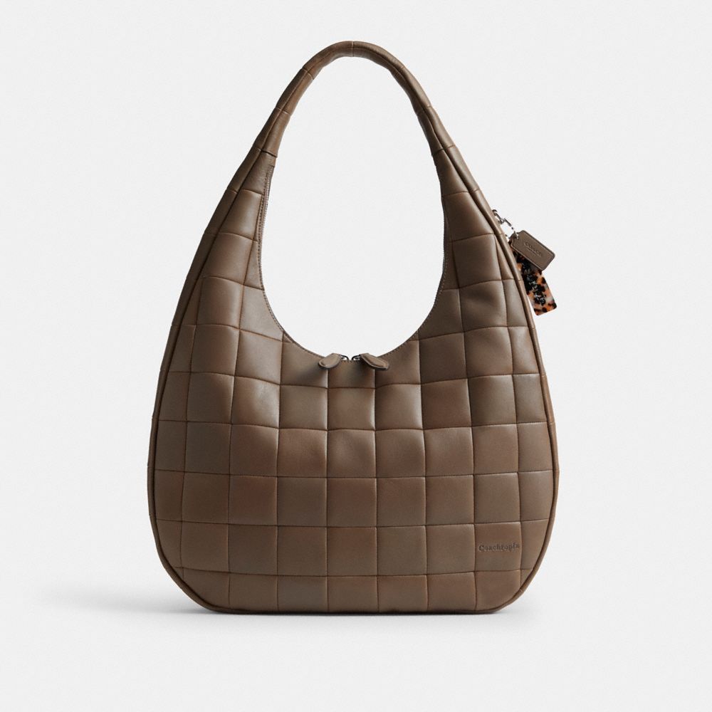 Coach Alter/Ego Large Crescent Shoulder Bag In Upcrafted Leather Dark Stone