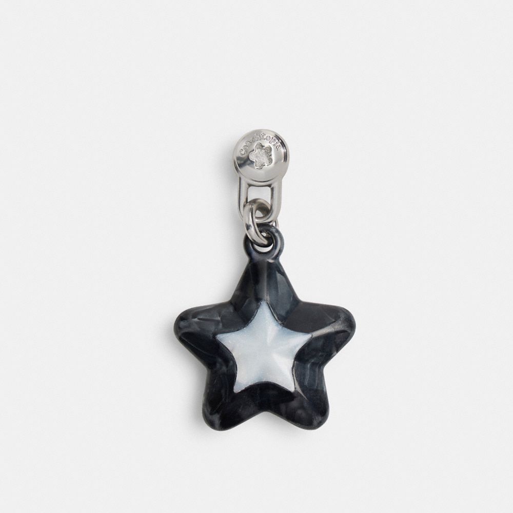 Coach Star Bag Charm Black Chalk Multi