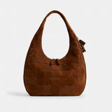 Coach Alter/Ego Large Crescent Shoulder Bag In Upcrafted Suede Warm Brown