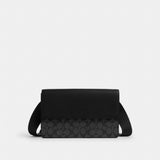 Coach Turner Flap Crossbody Bag In Signature Canvas Gunmetal Charcoal Black