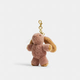 Coach Floppy Bag Charm In Shearling Brass Multi