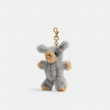 Coach Fuzzy Bag Charm In Shearling Brass Multi