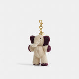 Coach Ellie Bag Charm In Shearling Brass Multi