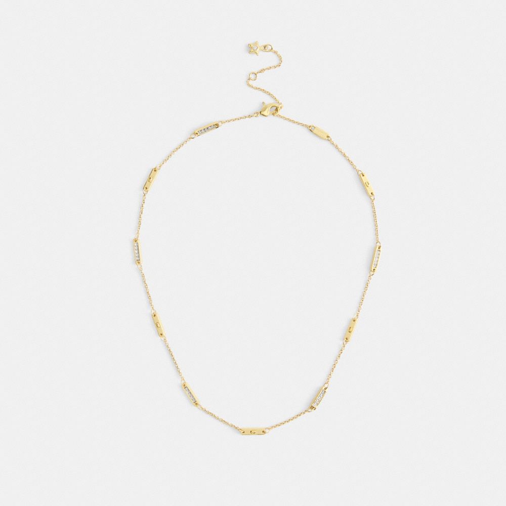 Coach Signature Bar Chain Necklace Gold