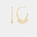 Coach Coach Charms Hoop Earrings Gold