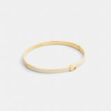 Coach Thin Enamel Signature Hinged Bangle Gold Chalk