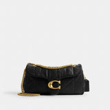 Coach Tabby Shoulder Bag 26 With Quilting Brass Black