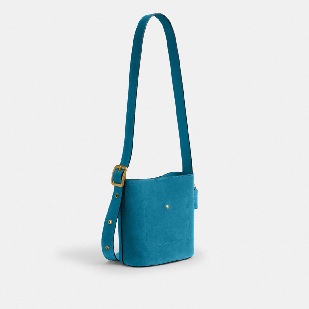Coach Bleecker Bucket Bag 21 Dark Brass Sea Blue