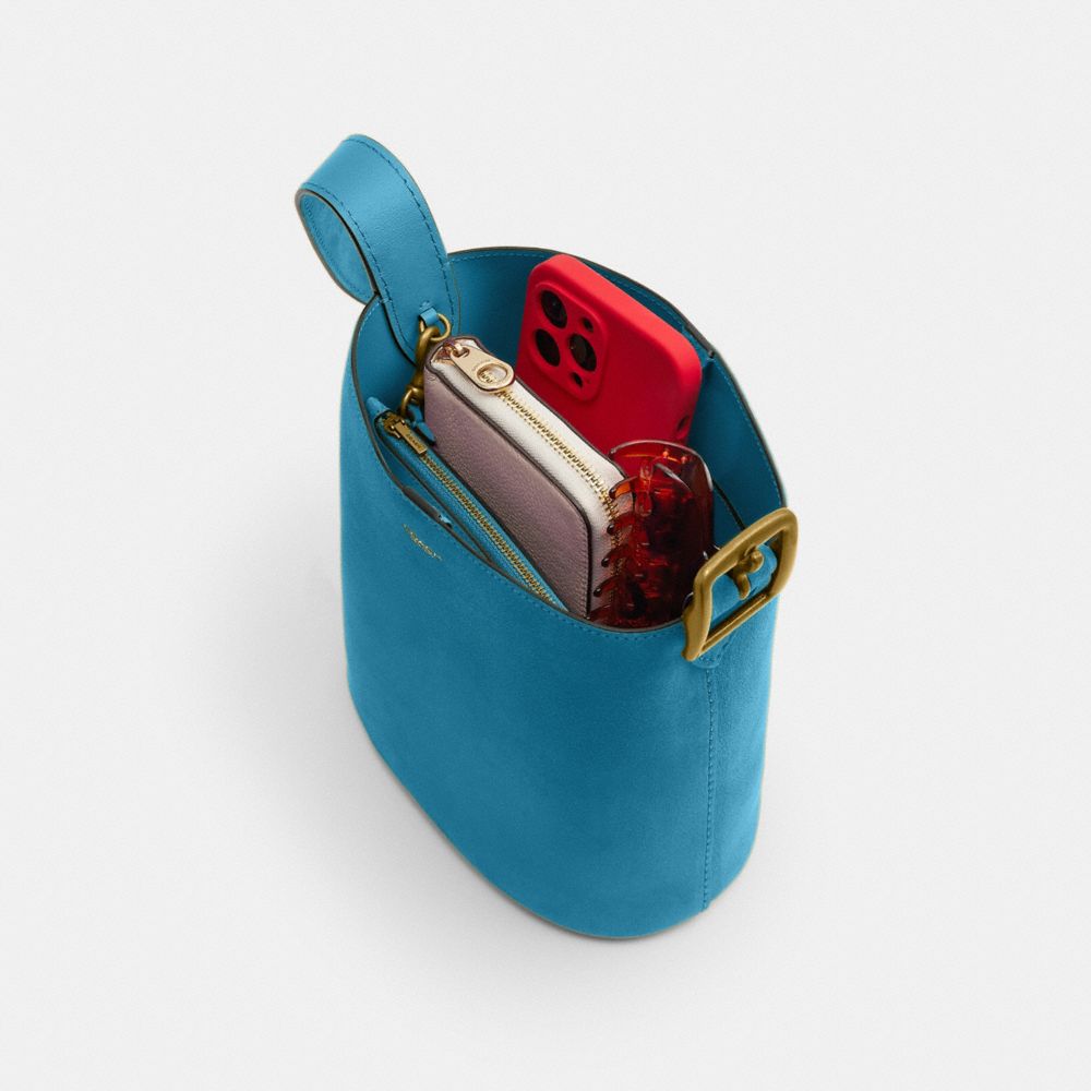 Coach Bleecker Bucket Bag 21 Dark Brass Sea Blue