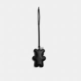 Coach Bear Puffy Bag Charm Silver Black