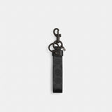 Coach Loop Bag Charm In Signature Canvas Black Signature