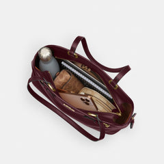 Coach Easton Tote Bag Gold Dark Wine