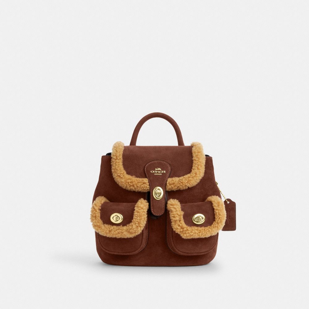 Coach Hadley Backpack Gold Vintage Brown Multi