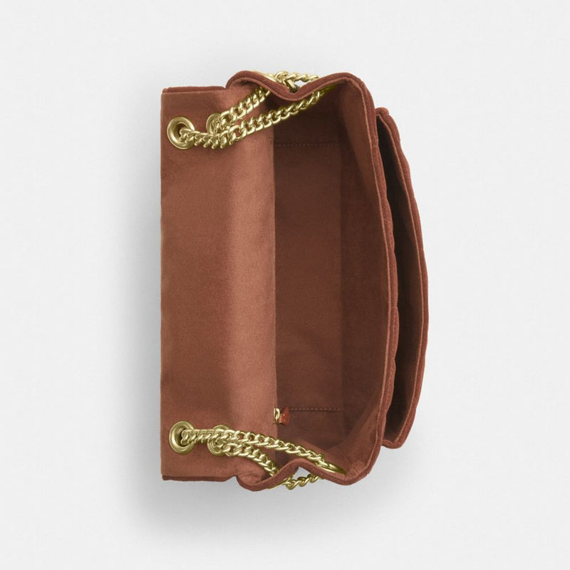 Coach Elodie Crossbody Bag With Quilting Gold Vintage Brown Maple