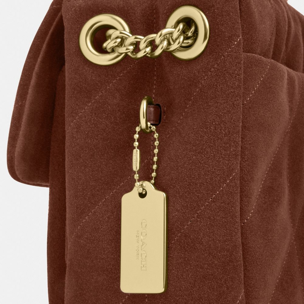 Coach Elodie Crossbody Bag With Quilting Gold Vintage Brown Maple