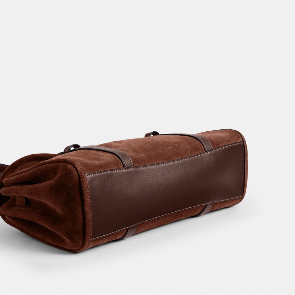 Coach Bridget Flap Shoulder Bag Gold Vintage Brown Maple