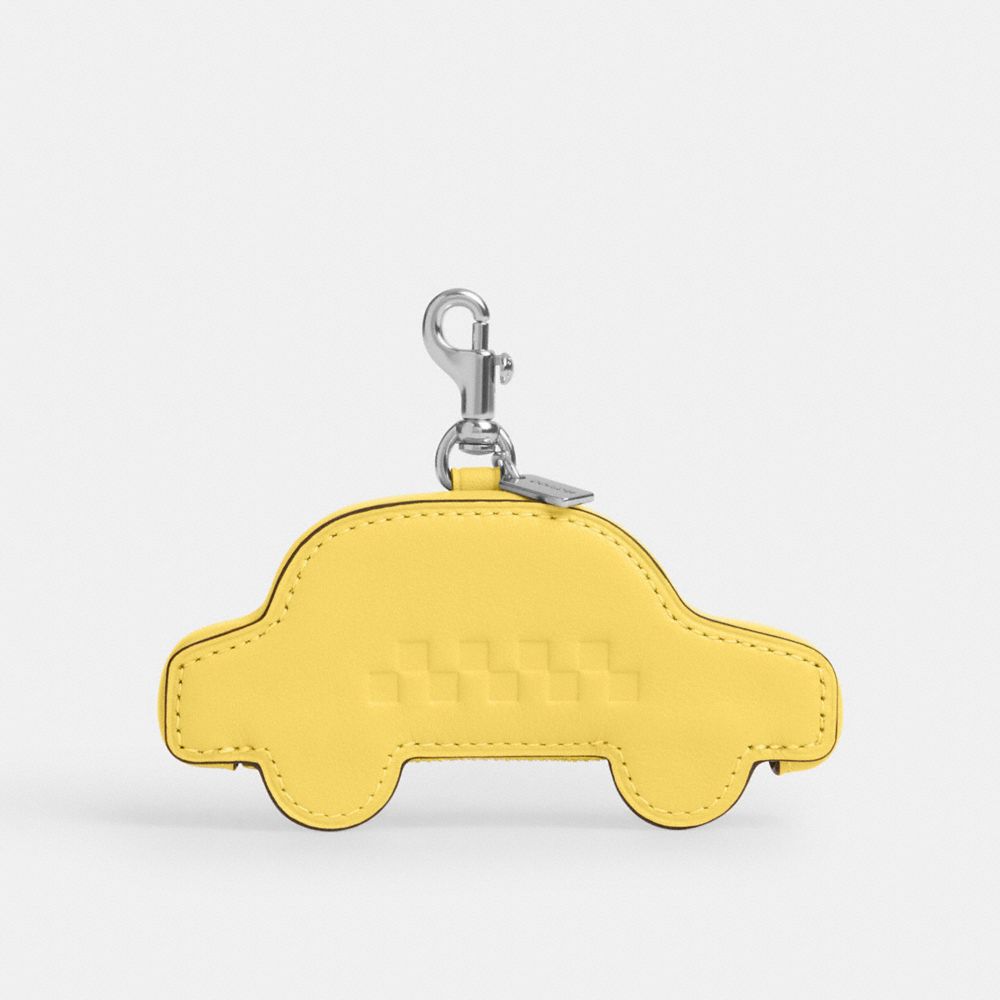 Coach Taxi Bag Charm Silver Yellow