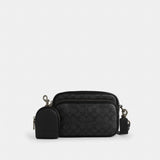 Coach Finlay Crossbody Bag In Signature Canvas Gunmetal Charcoal Black