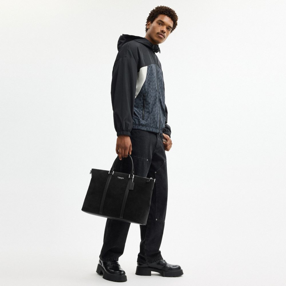 Coach Caleb Work Bag Silver Black