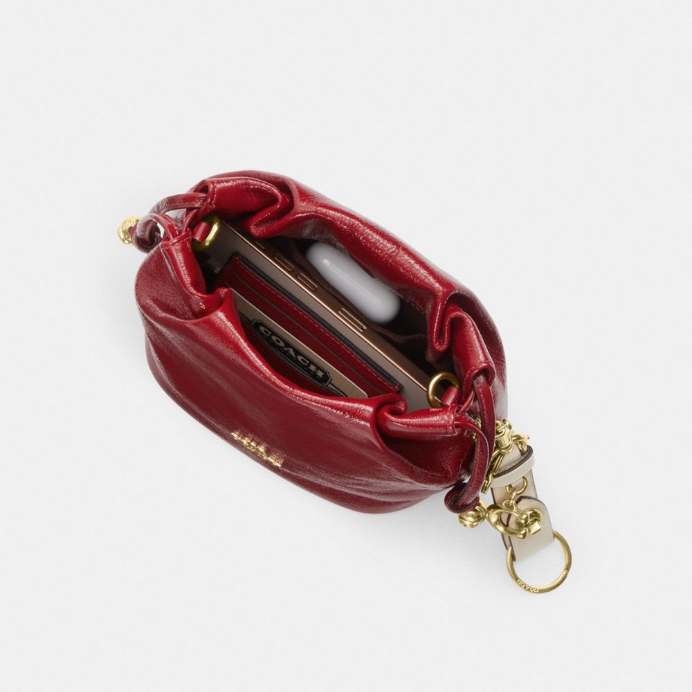 Coach Faye Mini Drawstring Bag Gold Dark Cardinal