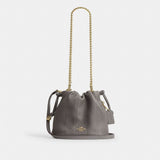Coach Faye Mini Drawstring Bag With Quilting Gold Slate