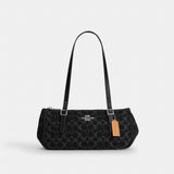 Coach Asher Shoulder Bag In Signature Denim Silver Black