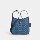 Coach Hadley Convertible Crossbody Bag In Signature Denim Gold Indigo