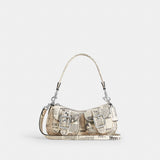 Coach Ashton Shoulder Bag With Newspaper Print Silver Chalk Multi