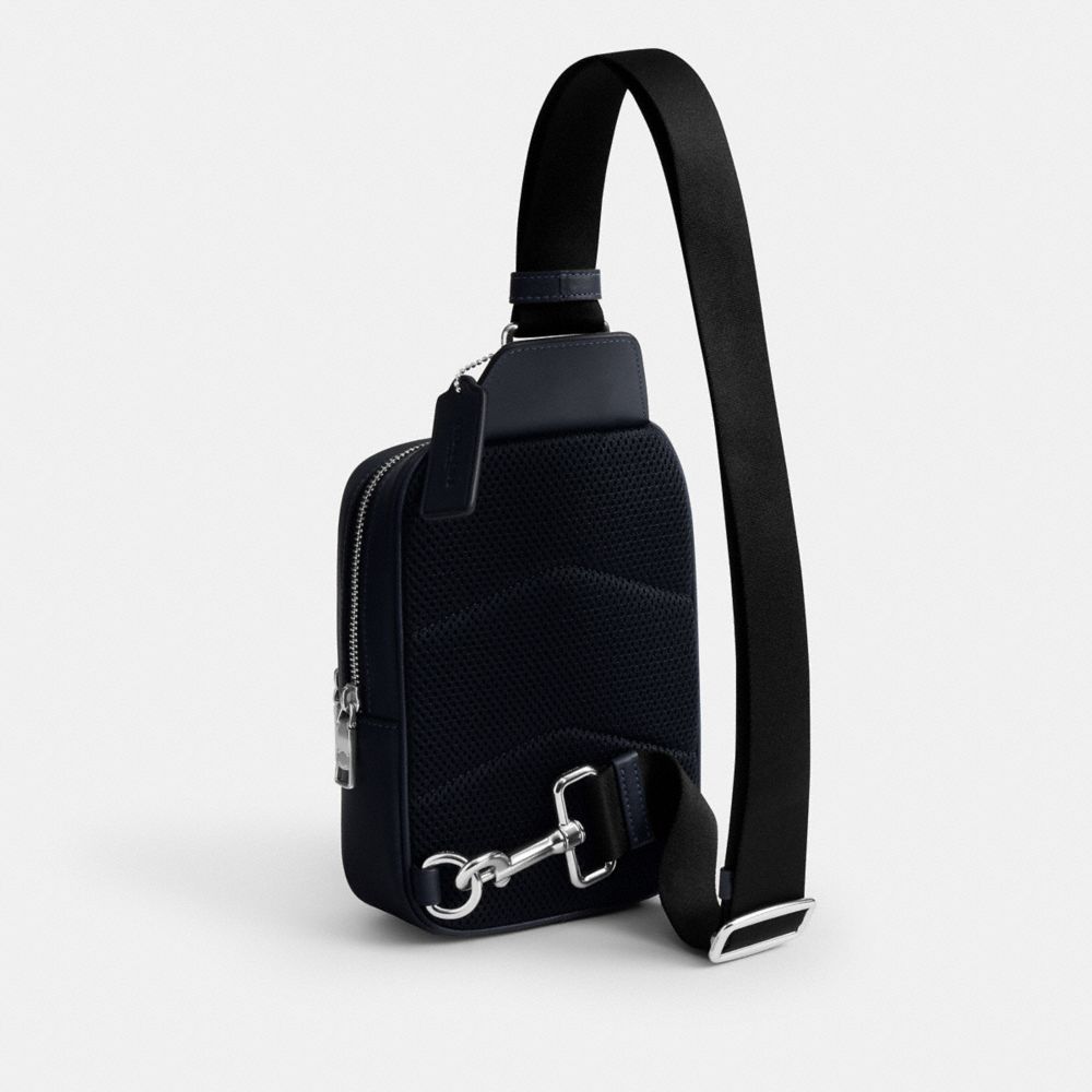 Coach Racer Sling Pack In Signature Camo Print Silver
