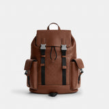 Coach Clark Backpack In Signature Leather Silver Vintage Brown