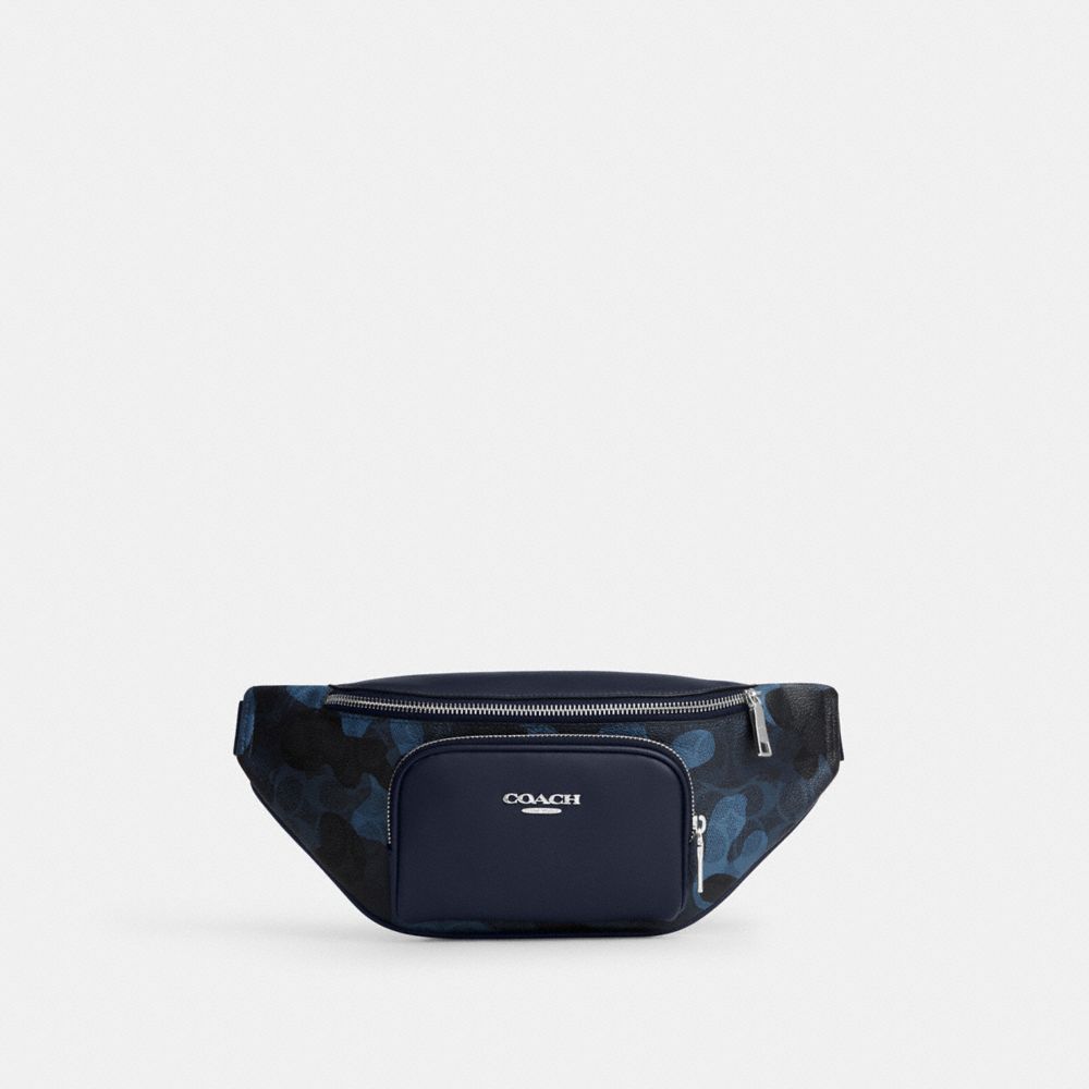 Coach Racer Small Belt Bag In Signature Camo Print Silver