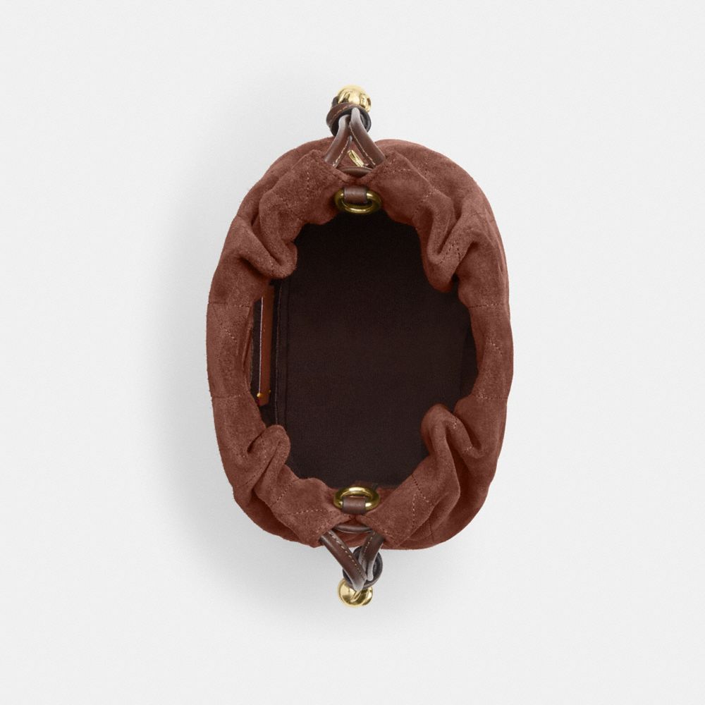 Coach Faye Mini Drawstring Bag With Quilting Gold Vintage Brown Maple