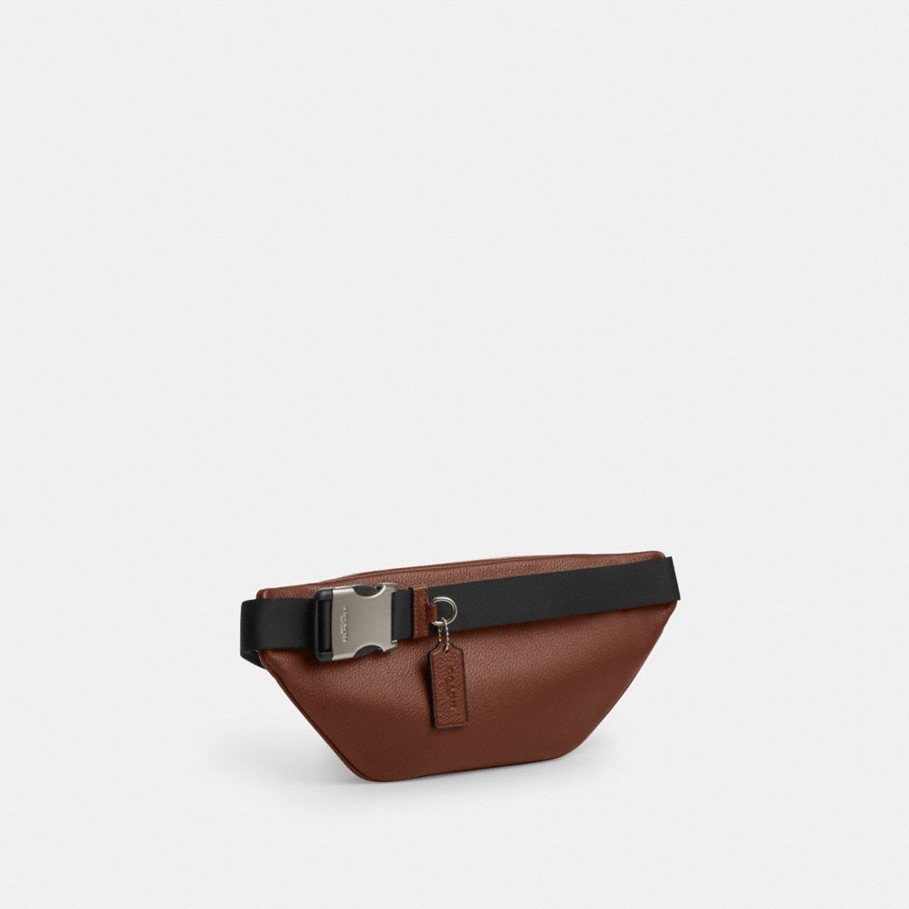 Coach Racer Small Belt Bag In Signature Leather Silver