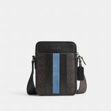 Coach Sullivan Crossbody Bag In Signature Canvas With Varsity Stripe Gunmetal