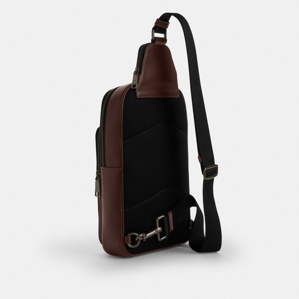 Coach Ethan Pack In Signature Leather Gunmetal Maple