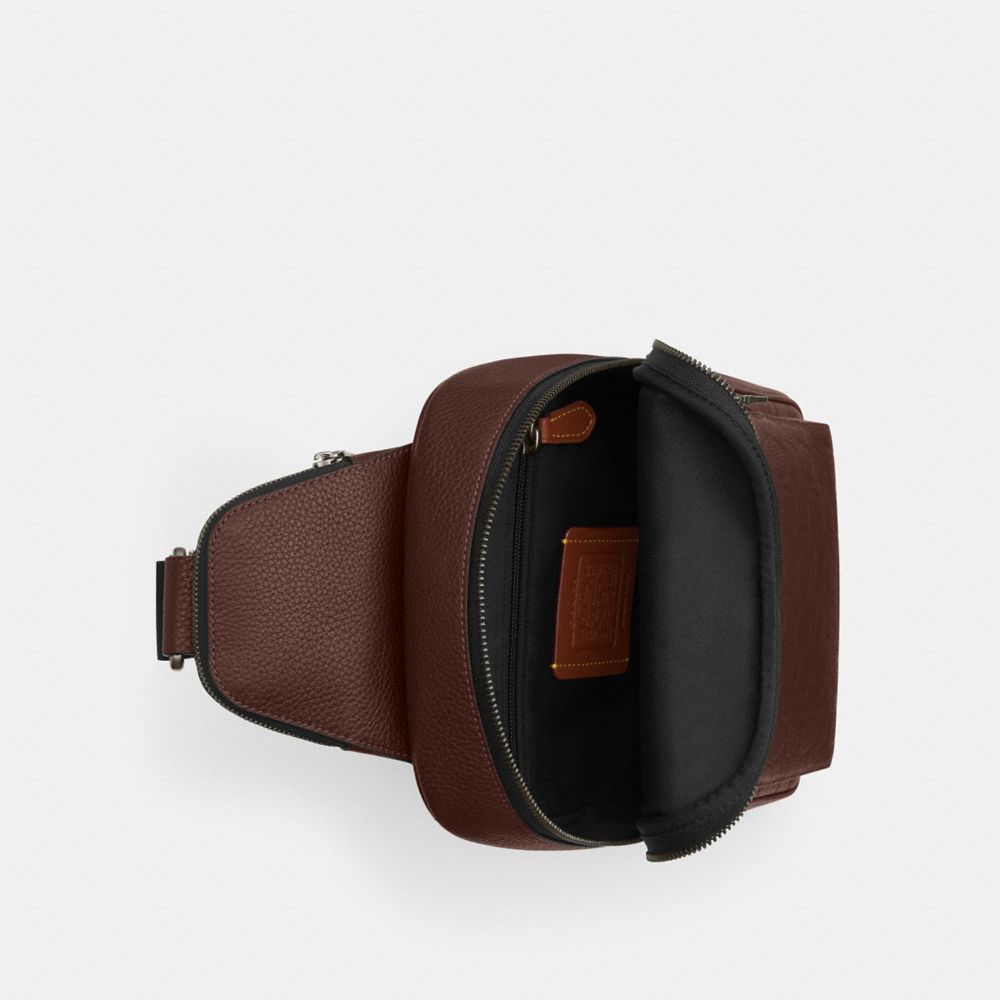 Coach Ethan Pack In Signature Leather Gunmetal Maple