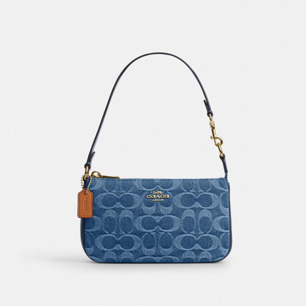 Coach Nolita 19 In Signature Denim Gold Indigo