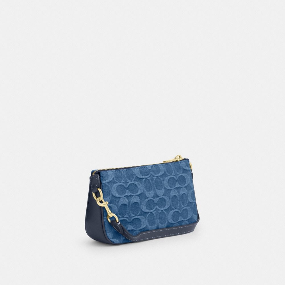 Coach Nolita 19 In Signature Denim Gold Indigo